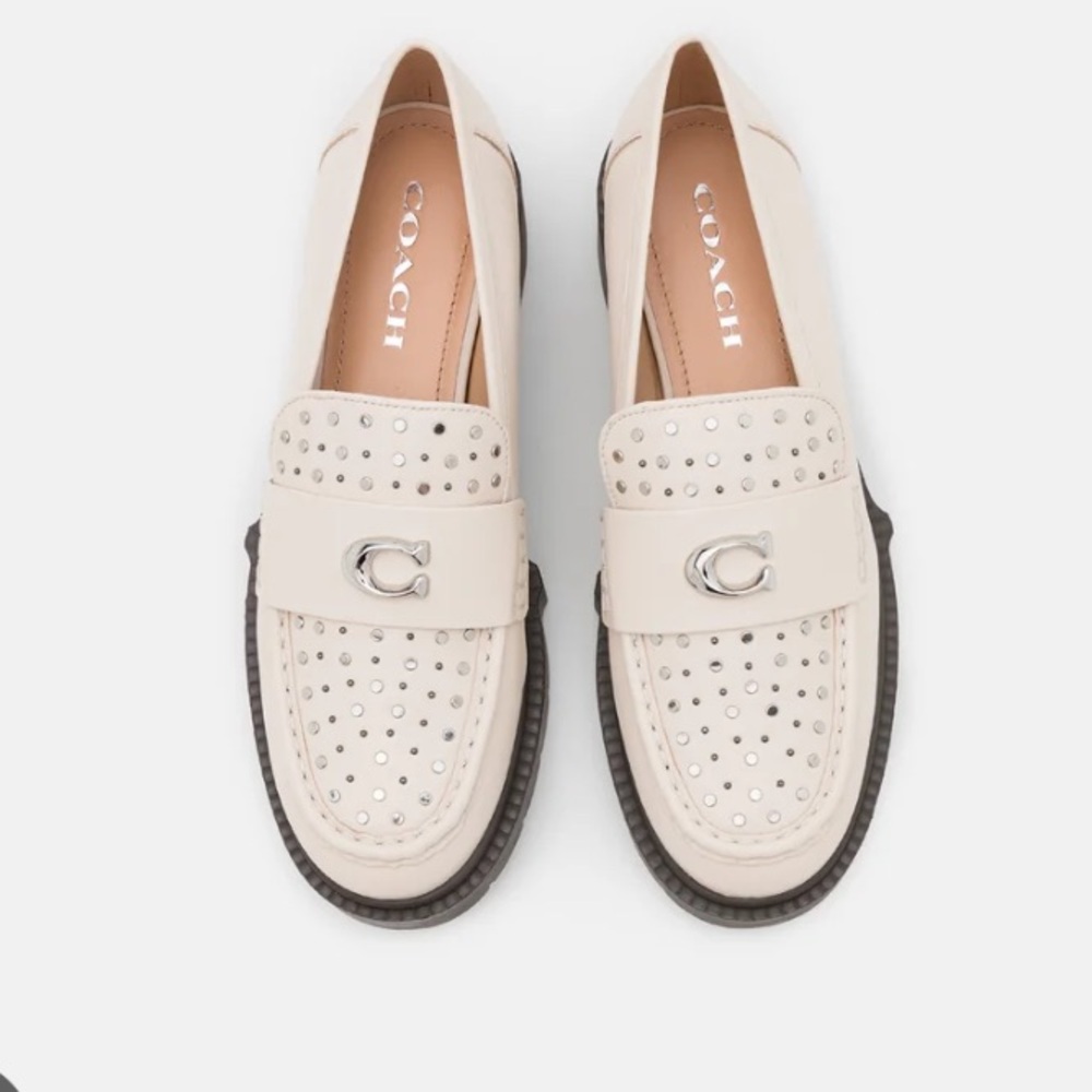 Coach Leela Chalk Studded Loafers - Sz. 10 - New in Box - Picture 4 of 8